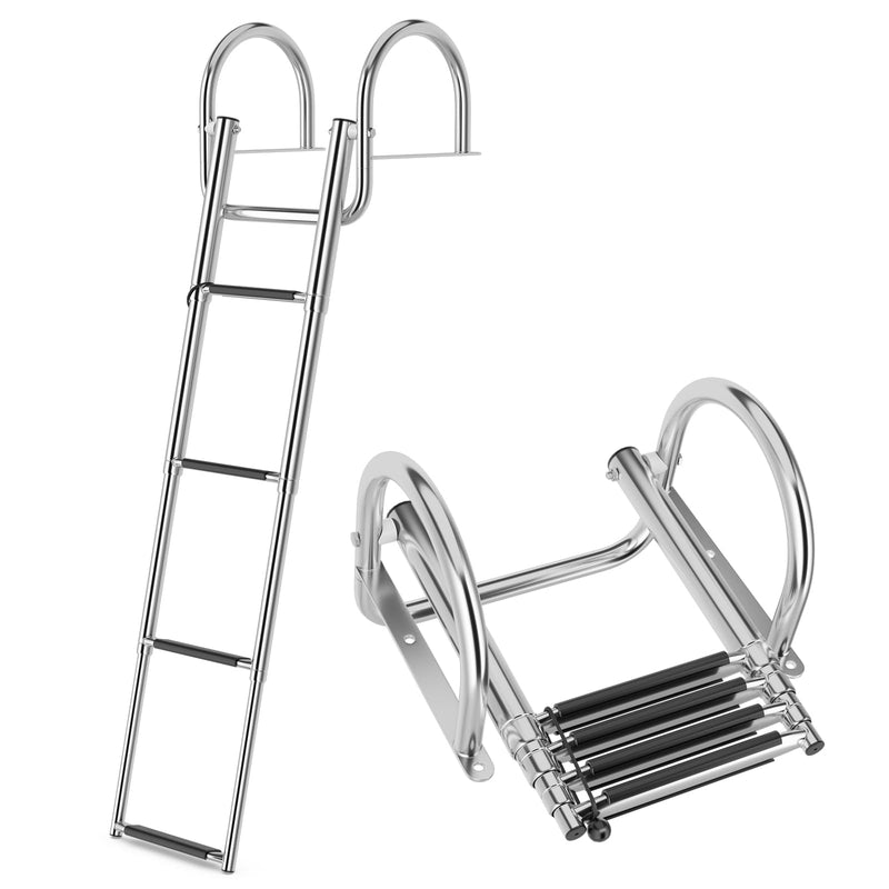 Load image into Gallery viewer, Goplus 4-Step Pontoon Boat Ladder
