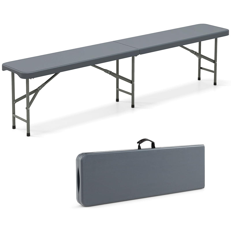 Load image into Gallery viewer, Goplus 6 Feet Plastic Folding Bench, Portable Foldable Bench Seat with 1320 LBS Capacity
