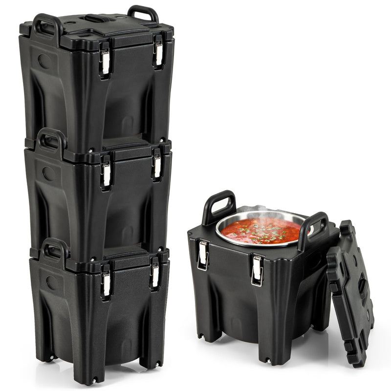 Load image into Gallery viewer, Goplus Portable Insulated Food Carrier, 32 QT Stackable Food Warmer with Stainless Steel Barrel
