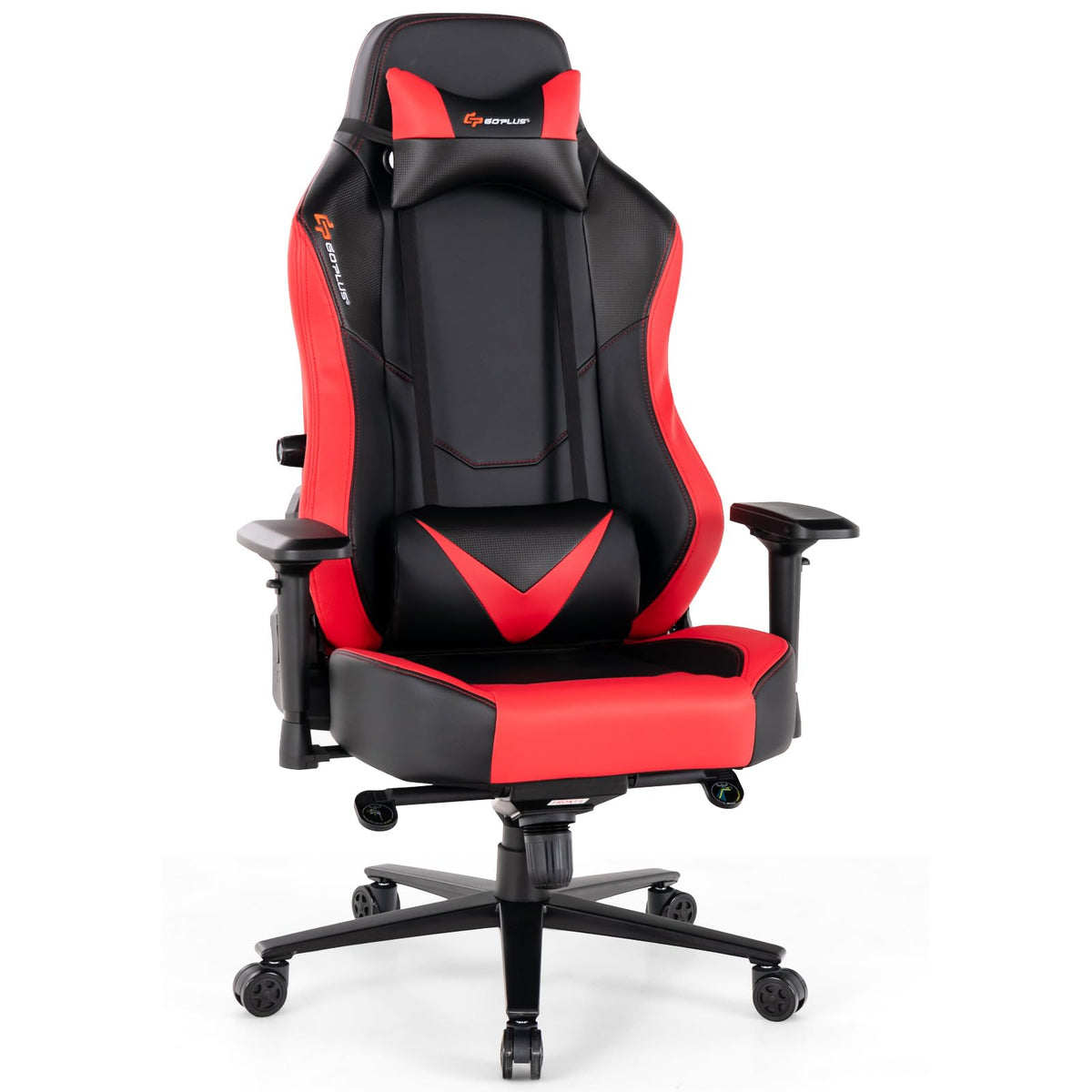 Goplus Gaming Chair, 360° Swivel Computer Chair with Casters, Multi-Angle Reclining, Tension Control, 4D Armrest