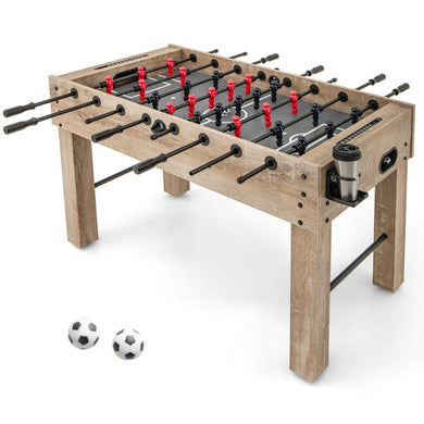 Goplus 54'' Foosball Table for Adults, Full Size Competition Soccer Game Table with Legs, 2 Balls