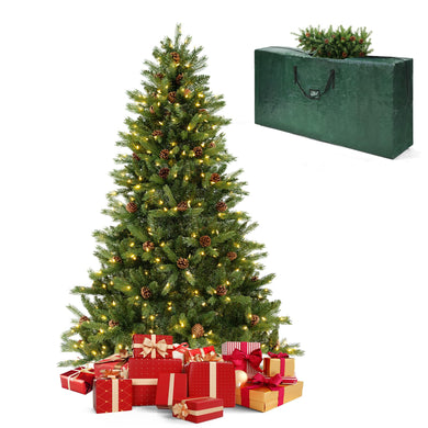 Goplus 3-Minute-Setup Pre-Lit Christmas Tree with Storage Bag