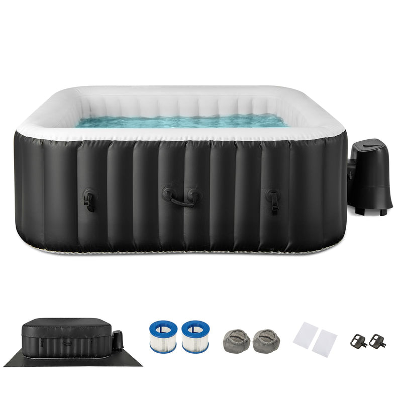 Load image into Gallery viewer, Goplus Inflatable Hot Tub, Blowup Pool Hottub wHeater Pump, Filter Cartridges, Insulated Cover, Ground Cloth, Portable Outdoor Water SPA
