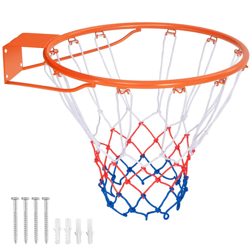 Goplus 18’’/15’’ Replacement Basketball Rim, Wall Door Mounted Basketball Hoop with All Weather Net