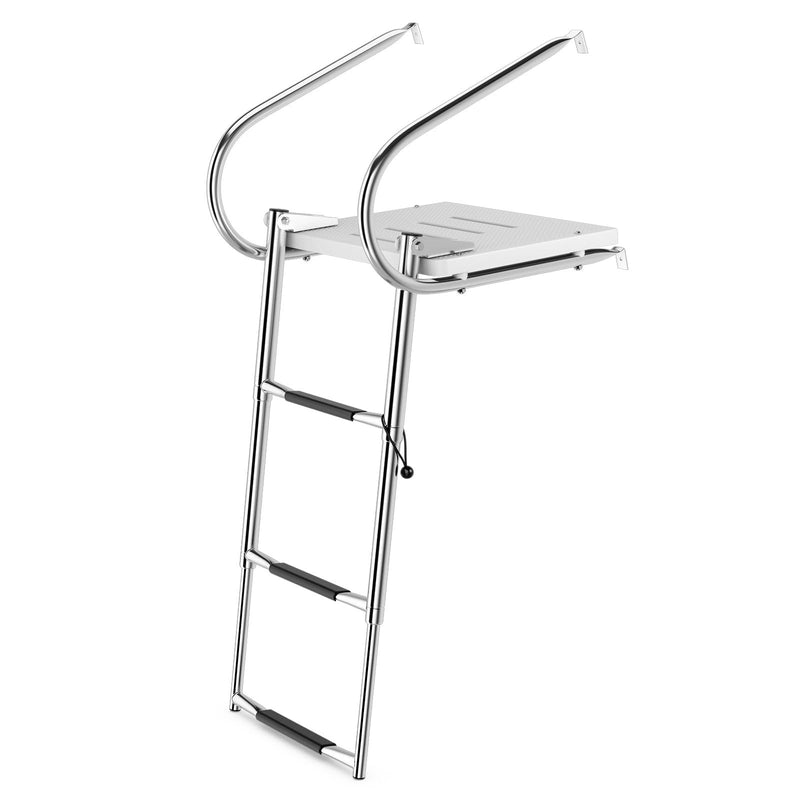 Load image into Gallery viewer, Goplus 3-Step Swim Platform Boat Ladder
