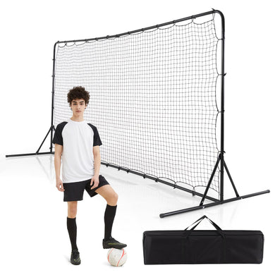 Goplus Soccer Rebounder Net, 12FTx6FT Soccer Training Equipment w/Portable Carrying Bag