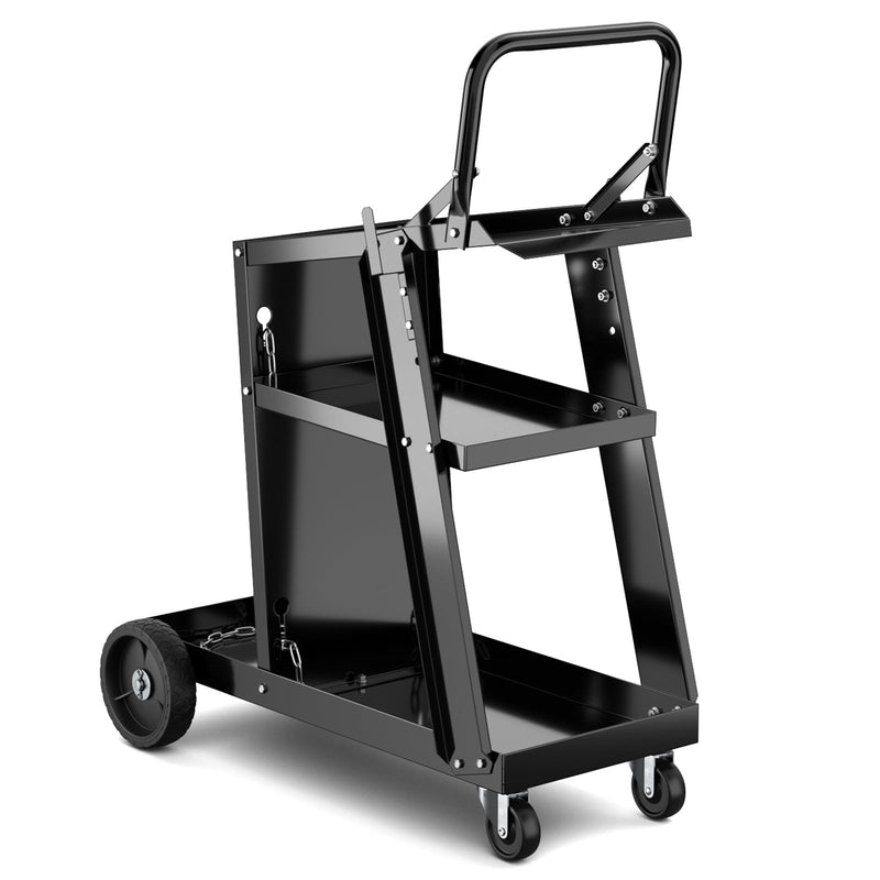 Load image into Gallery viewer, Goplus 3-Tier Welder Cart, Heavy Duty Welding Cart w/ 2 Safety Chains
