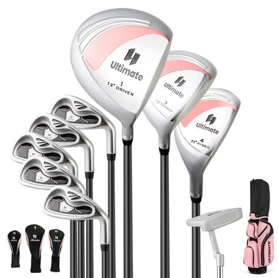 Goplus Complete Golf Club Set for Women, 9 Pieces Golf Clubs with Cart Bag