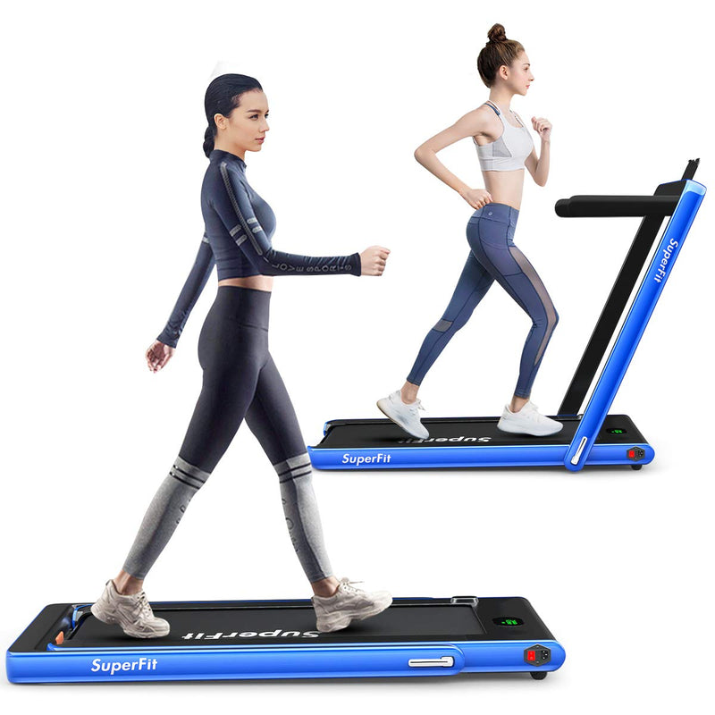 Load image into Gallery viewer, Goplus 2 in 1 Under Desk Treadmill, 2.25HP Superfit Folding Treadmills for Home Office w/Smart APP
