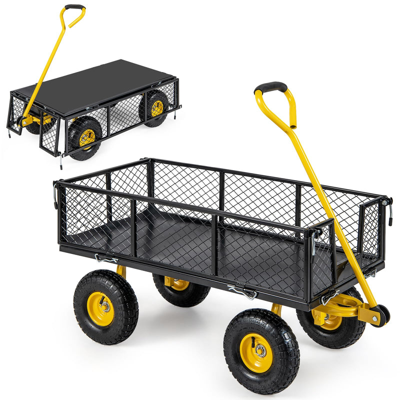 Load image into Gallery viewer, Goplus Utility Garden Wagon, Outdoor Platform Cart w/4 Removable Side Panels, 900 LBS Load Capacity (43” x 21” x 36”)
