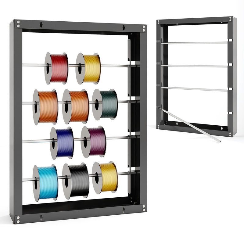 Load image into Gallery viewer, Goplus Wire Spool Rack with 4 Rods, Ribbon Holder Organizer Rack, Wall Mounted Cable/Wire Dispenser
