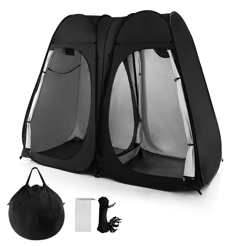 Load image into Gallery viewer, Goplus 2 Room Pop Up Shower Tent, 7.5FT Changing Tent with Ground Stake, Wind Rope, Carry Bag
