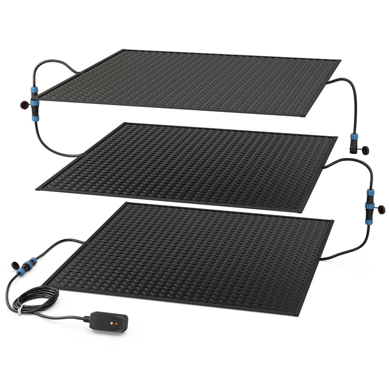 Load image into Gallery viewer, Goplus Heated Snow Melting Mat, Heated Outdoor Mat for Winter Snow Removal (30” x 30” with Power Cord + 2*Without Power Cord)
