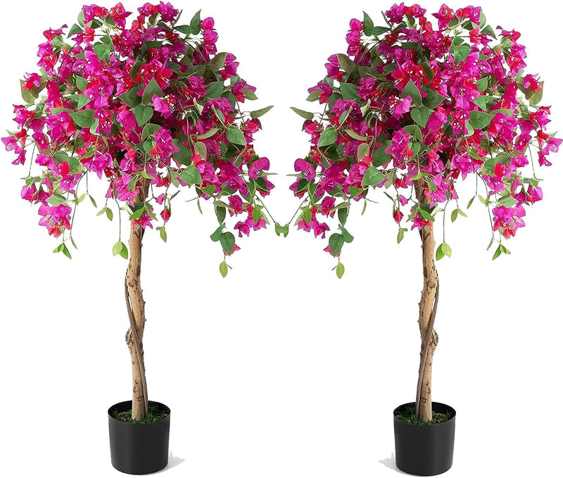 Load image into Gallery viewer, Goplus 4.5FT Bougainvillea Artificial Tree, Fake Potted Plant w/ 312 Flowers
