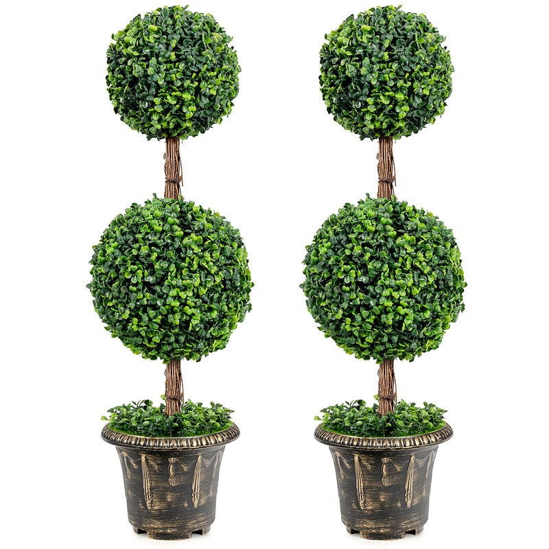 Load image into Gallery viewer, Artificial Boxwood Topiary Tree, set of 2
