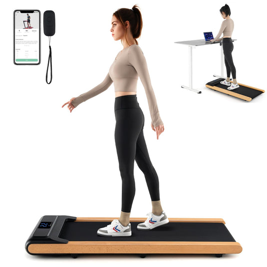 Goplus Walking Pad, Under Desk Treadmill for Home Office, Portable Walking Pad Treadmill with Remote Control