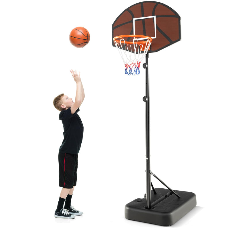 Load image into Gallery viewer, Goplus Portable Basketball Hoop Outdoor, 5.6-6.5 FT Height Adjustable Basketball Goal System with Shatterproof Backboard
