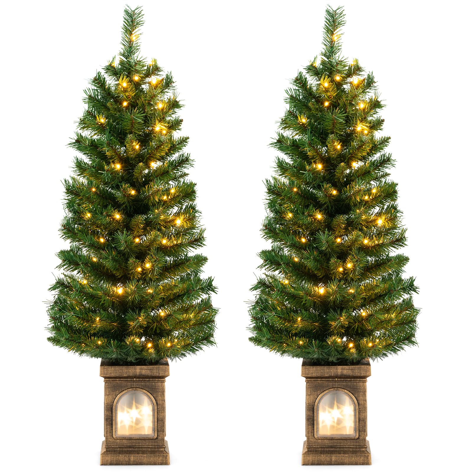 Goplus 4ft Pre-Lit Christmas Tree for Entrances – GoplusUS