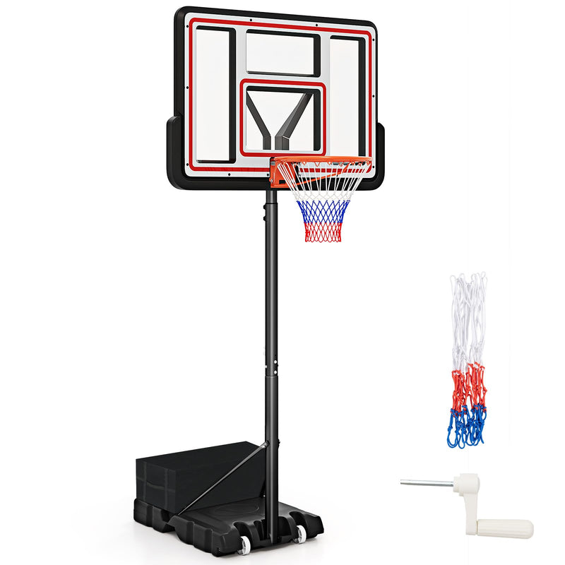 Load image into Gallery viewer, Goplus Basketball Hoop Outdoor, 7.4-10FT Quickly Height Adjustable Basketball Goal with 44 Inch Shatterproof PC Backboard
