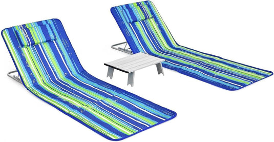 Goplus Beach Chairs with Side Table