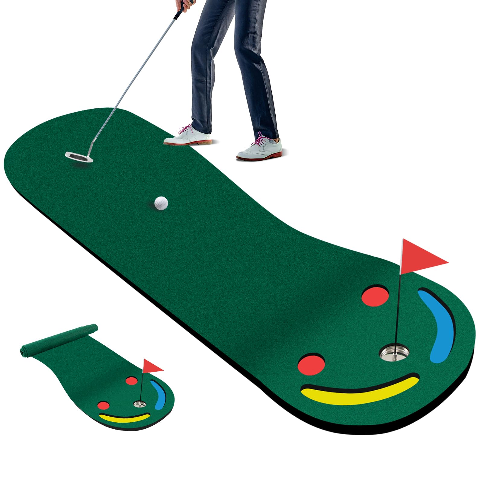 Goplus Outdoor Portable Golf Practice Training Mat, 9.8 FT x 3 FT ...