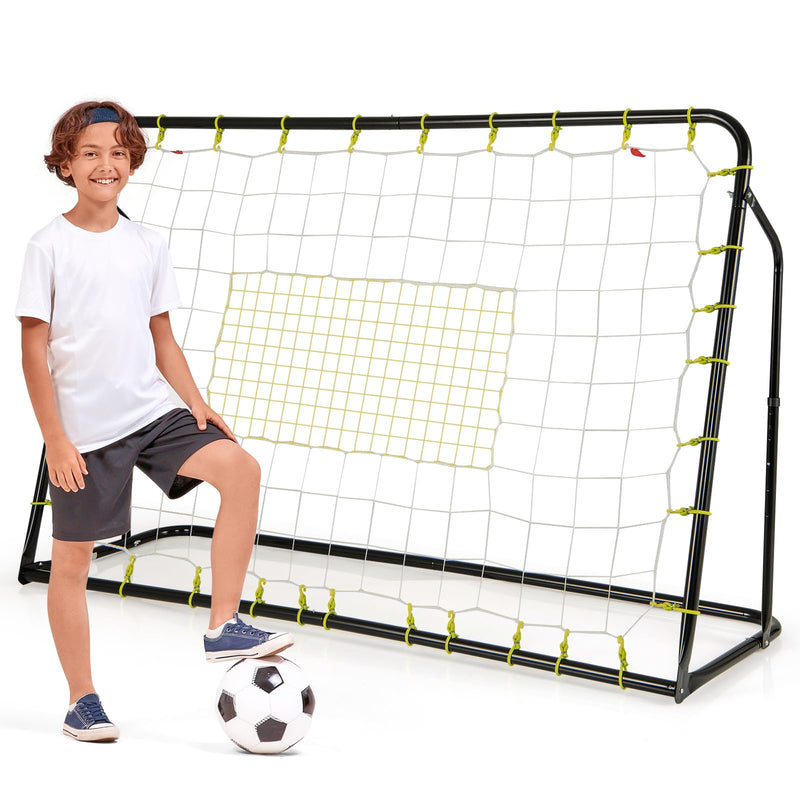 Load image into Gallery viewer, Goplus 6FT x4FT Soccer Net, 2 in 1 Soccer Rebounder Soccer Goal w/Shooting Auxiliary Area
