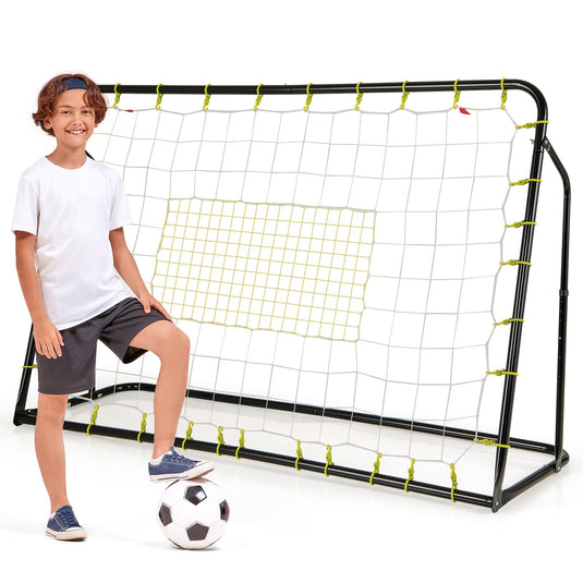 Goplus 6FT x4FT Soccer Net, 2 in 1 Soccer Rebounder Soccer Goal w/Shooting Auxiliary Area