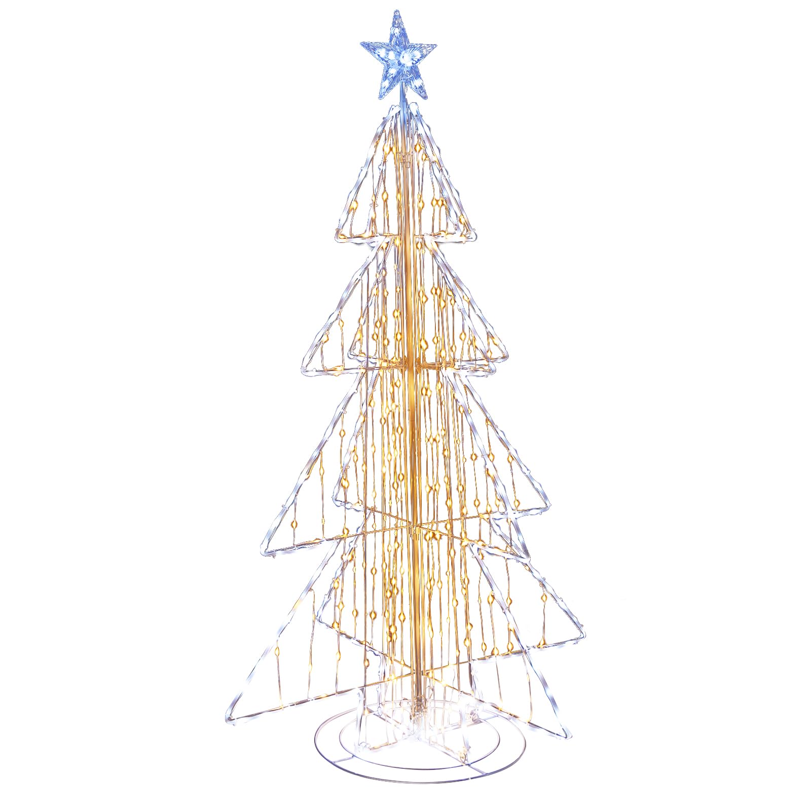 Goplus 5 FT LED Lighted Cone Tree, Indoor & Outdoor Xmas Decoration wi GoplusUS