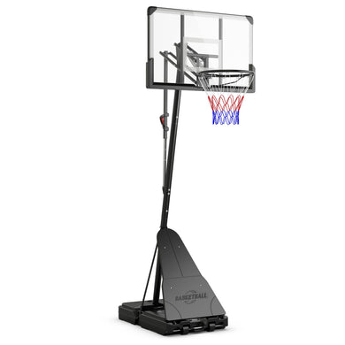 Goplus Basketball Hoop Outdoor, 4.9-10 FT Quickly Height Adjusted Basketball Goal System with 44 Inch PC Backboard