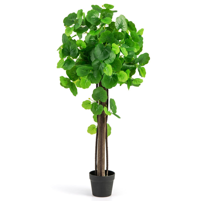 Load image into Gallery viewer, Goplus 44’’ Artificial Crabapple Tree, Tall Fake Plant in Pot with Real Wood Trunk
