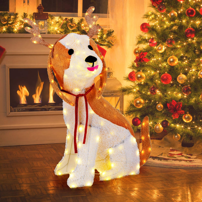 Load image into Gallery viewer, Goplus Lighted Christmas Dog, Indoor Outdoor Puppy Decoration w/LED Lights
