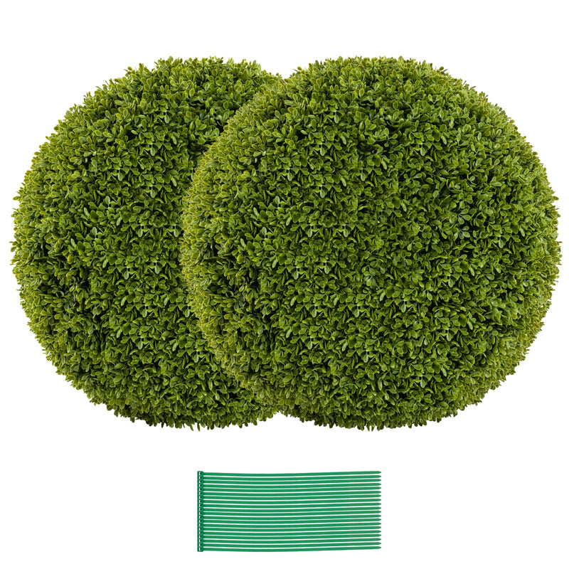 Load image into Gallery viewer, Goplus 2 PCS 20 Inch Artificial Plant Topiary Ball, Round Faux Boxwood Balls Outdoor with Mimic Fluffy Leaves
