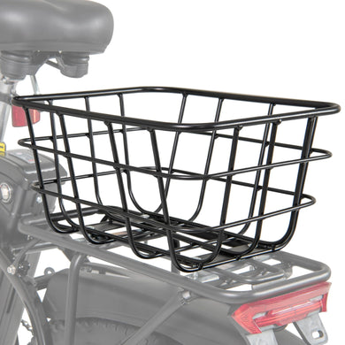 Goplus Ebike Basket Rear, Waterproof Metal Rear Bike Basket, Quick Assemble Bicycle Storage Basket