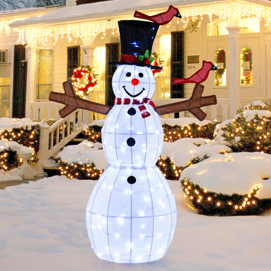 Goplus 4.8 FT Light Up Christmas Snowman with 120 LED Lights