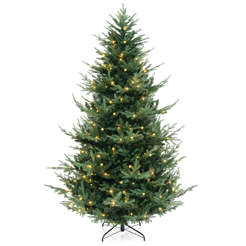 Load image into Gallery viewer, Goplus 8ft Pre-lit Artificial Christmas Tree with 450 Warm White LED Lights, 1480 Branch Tips
