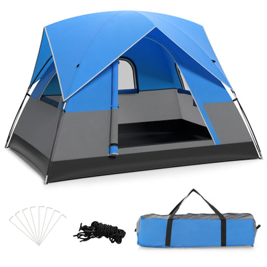 Goplus Camping Tent for 2-3 People, Waterproof & Windproof Family Dome Tent w/Removable Rainfly
