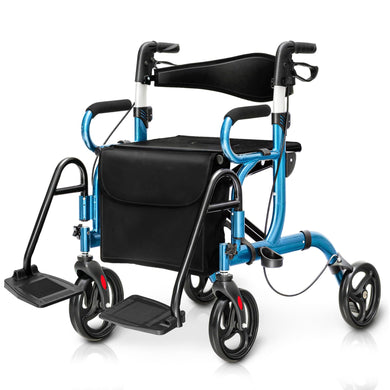 2 in 1 Rollator Walker for Seniors, Medical Walker with Seat - Goplus