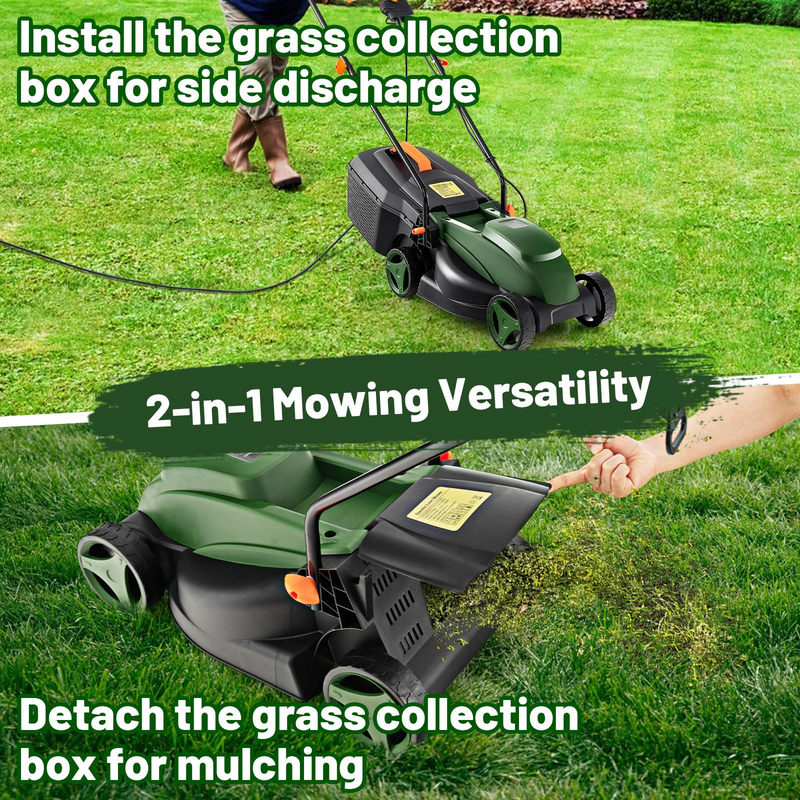 Load image into Gallery viewer, Goplus Electric Lawn Mower, 2-in-1 Versatile Corded Lawn Mower, 12 AMP Motor, 14&quot; Cutting Deck

