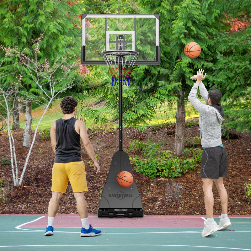 Load image into Gallery viewer, Goplus Basketball Hoop Outdoor, 4.9-10 FT Quickly Height Adjusted Basketball Goal System with 44 Inch PC Backboard
