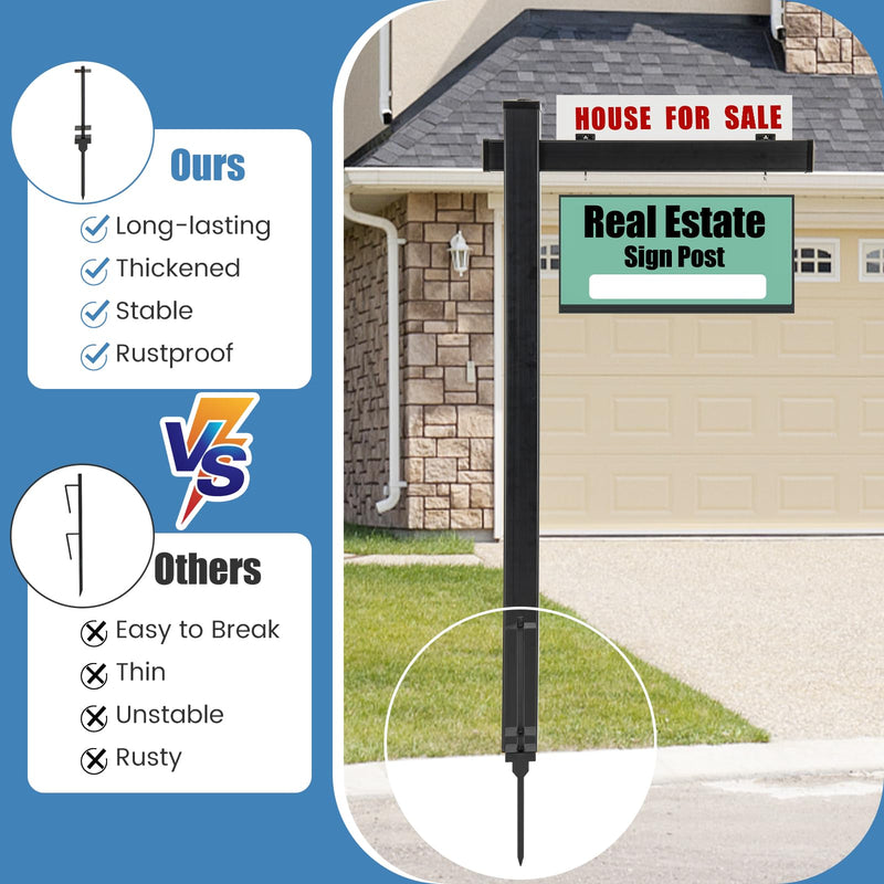 Load image into Gallery viewer, Goplus Real Estate Sign Posts,Vinyl Realtor Sign Post (4” x 4” x 72”) with Flat Cap for Open House and Home for Sale
