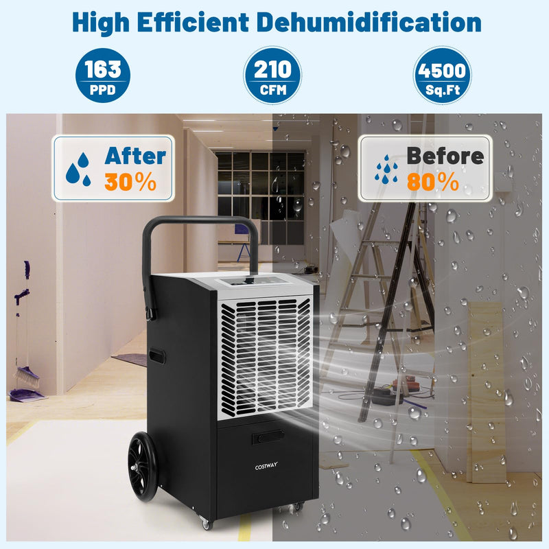 Load image into Gallery viewer, 163 Pints Commercial Dehumidifier, 4500 Sq.Ft Dehumidifier with Pump &amp; Drain Hose
