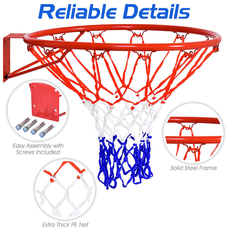 Goplus Replacement Basketball Rim Net, 18inch Portable Basketball Hoop ...