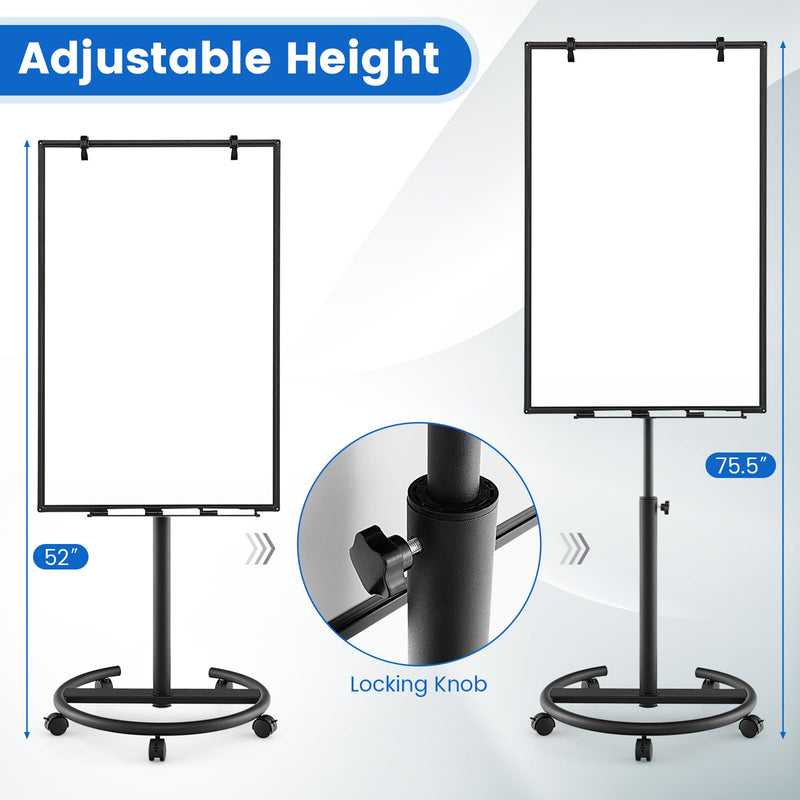 Load image into Gallery viewer, Goplus Mobile Whiteboard, 40¡± x 26¡± Height-Adjustable Dry Erase Board on Wheels
