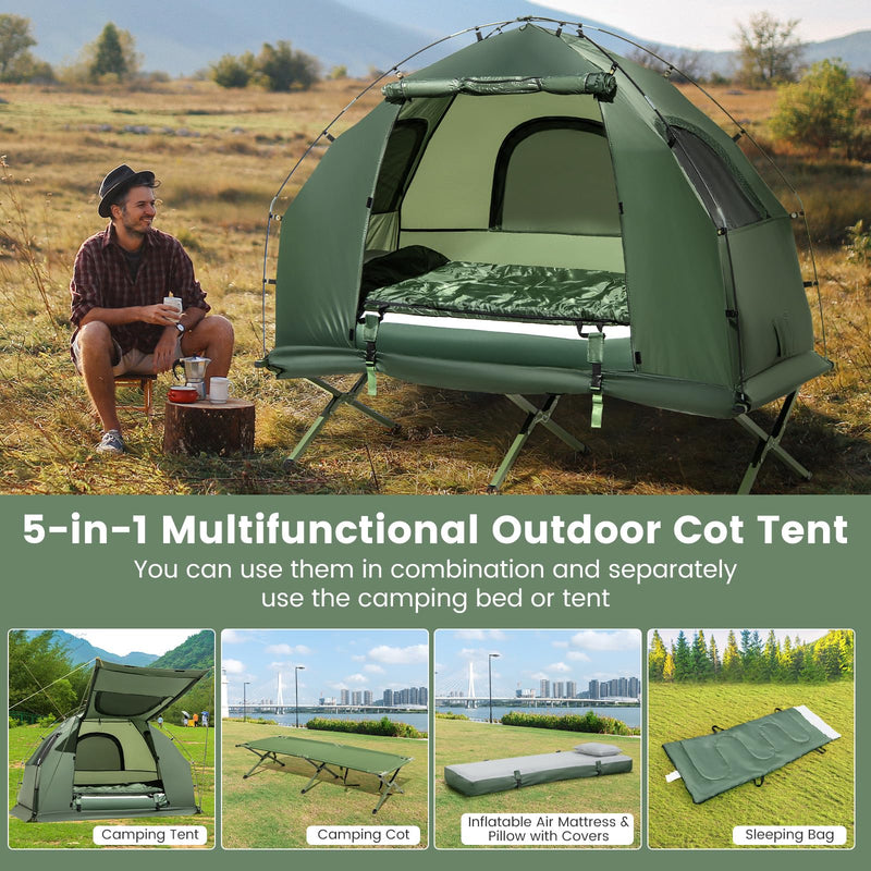 Goplus Camping Tent Cot 5 in 1 Folding Camping Bed With Air Mattress goplus-camping-tent-cot-5-in-1-folding-camping-bed-with-air-mattress