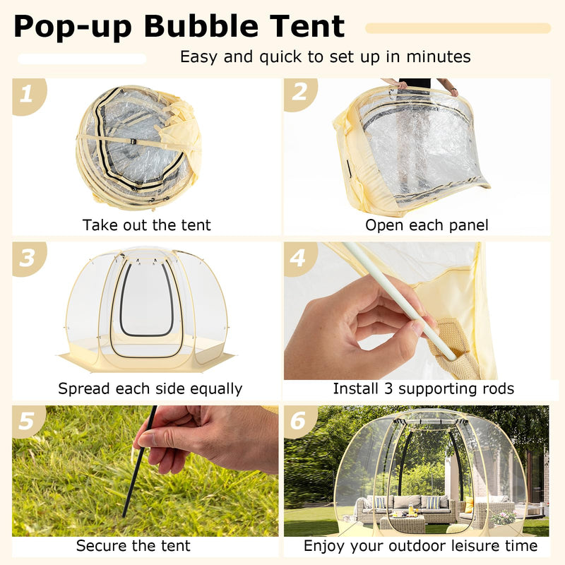 Load image into Gallery viewer, Goplus Pop up Bubble Tent for 6-10 People, 11 x 11 FT Outdoor Instant Tent Dome, Patio Large Oversize Weatherproof Pod
