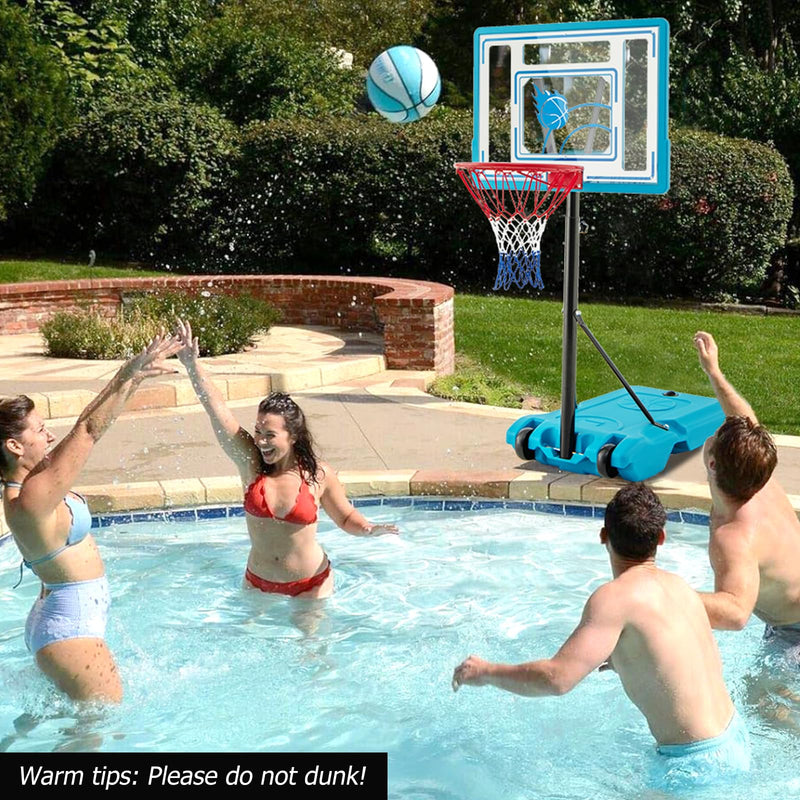 Load image into Gallery viewer, Goplus Basketball Hoop Outdoor, 3.8-4.4FT Height Adjustable Poolside Basketball Goal System
