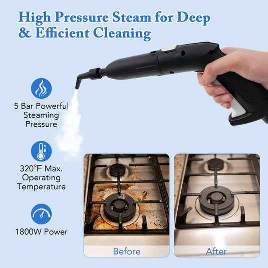 Goplus Multipurpose Steam Cleaner, 1800W Portable Household Steamer with 15 Accessories