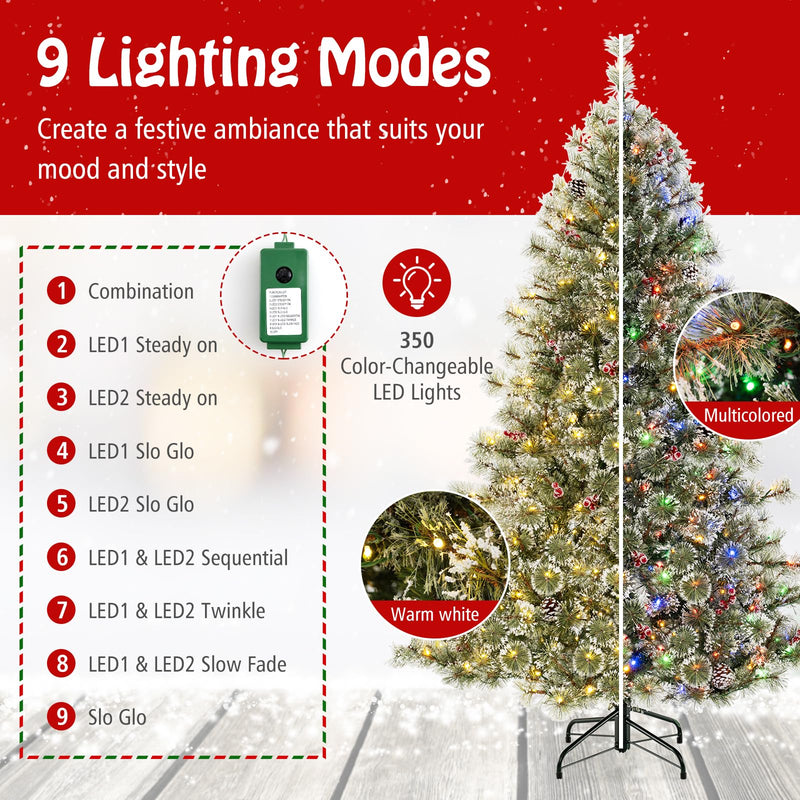 Load image into Gallery viewer, Goplus 6ft Pre-Lit Artificial Christmas Tree, Hinged Xmas Tree with 360° Quick Power Connector
