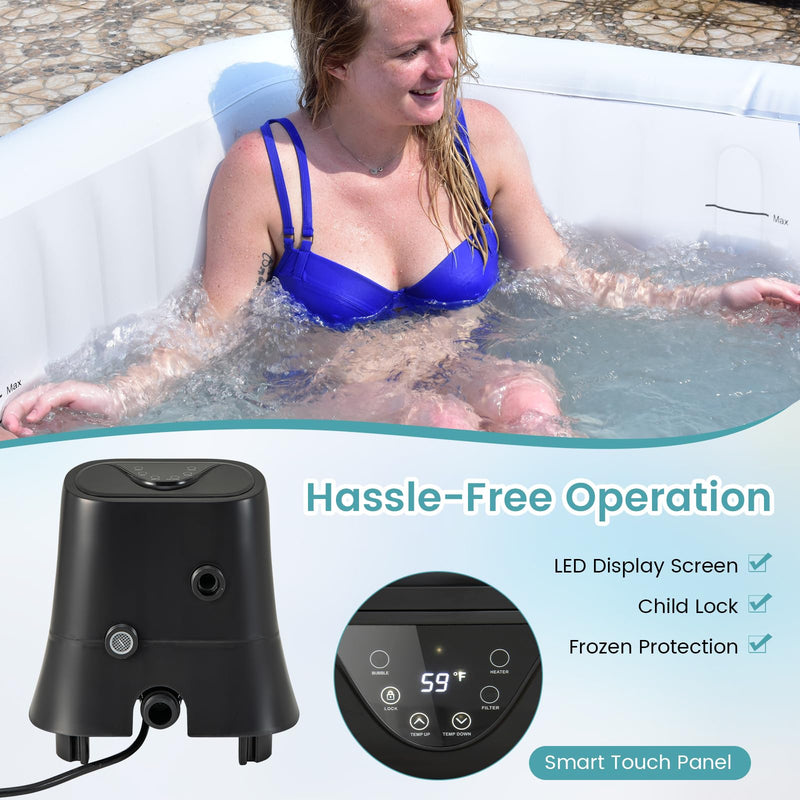 Load image into Gallery viewer, Goplus Inflatable Hot Tub, Blowup Pool Hottub, Portable Outdoor Water SPA
