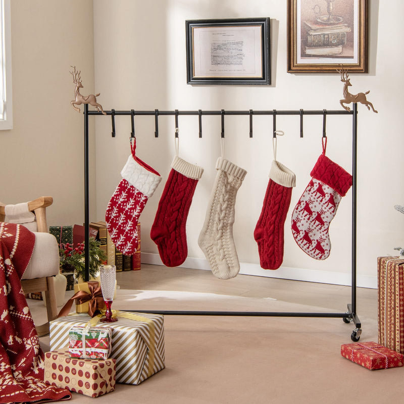 Load image into Gallery viewer, Goplus 10-Hook Christmas Stocking Holder Stand on Wheels
